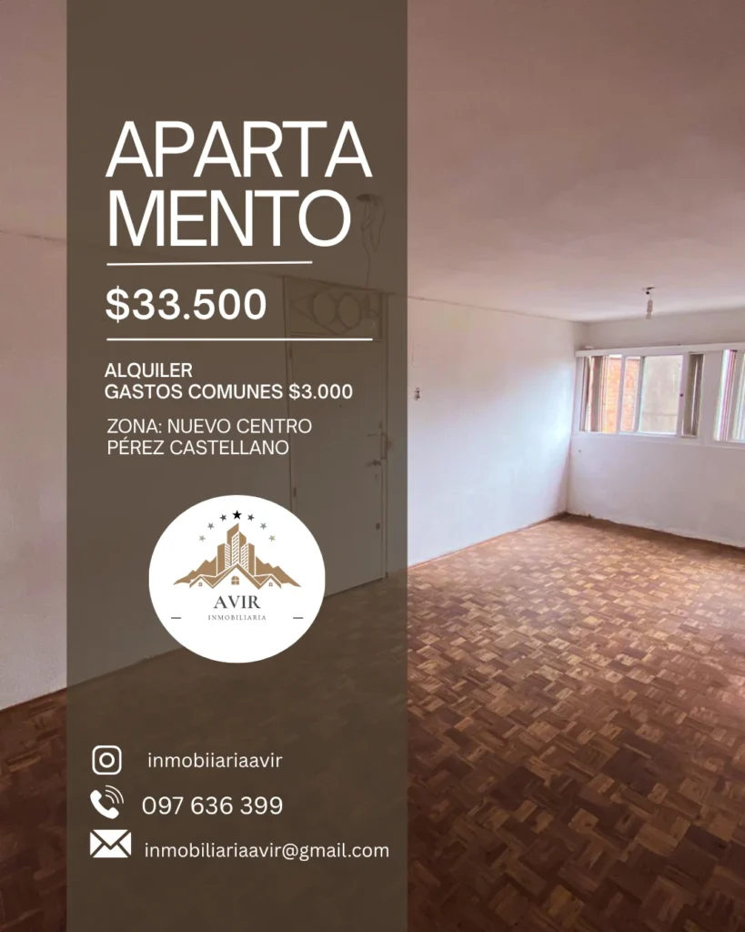 APARTAMENTO $33.500 (alquiler)