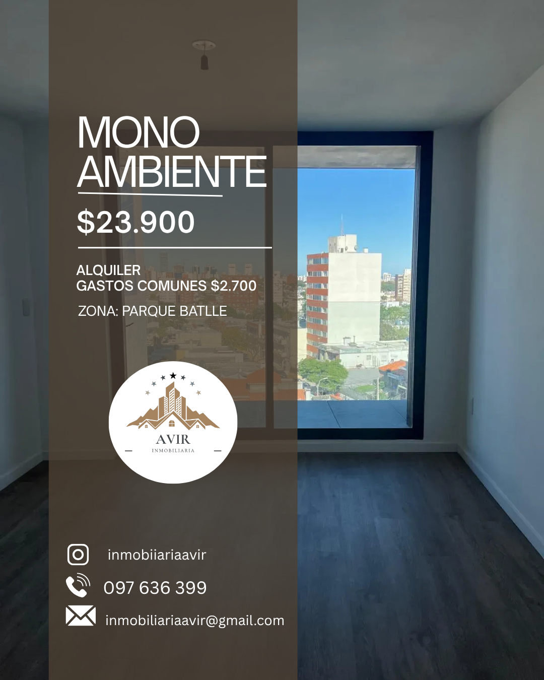 Monoambiente $23.900 (Alquiler) Zona Parque Batlle