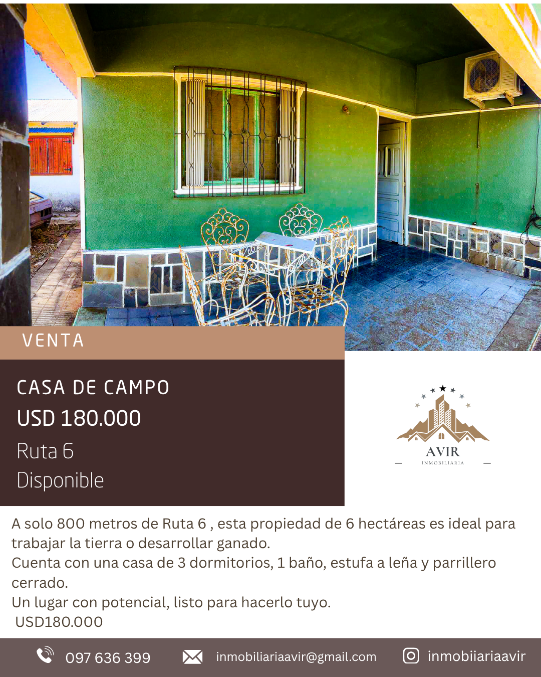 Venta Casa de campo USD 180.000